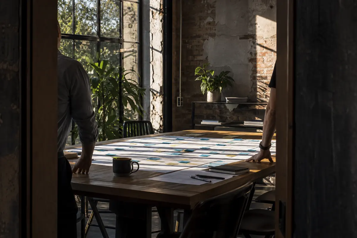 Editorial marketing planning scene for Conroe, Texas