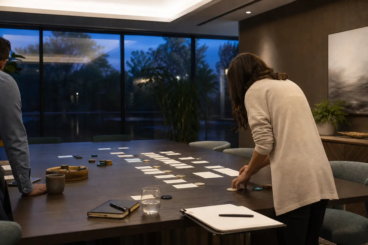 Editorial platform planning scene for ROI Dashboard in Corinth, Texas