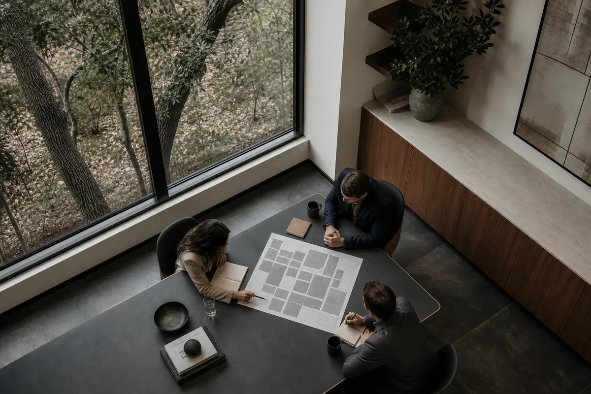 Editorial marketing planning scene for Fort Hood, Texas