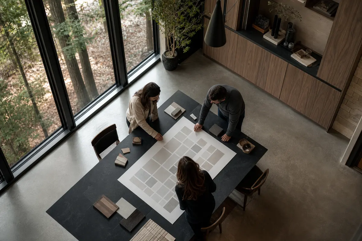 Editorial marketing planning scene for AI SEO in Kaufman, Texas