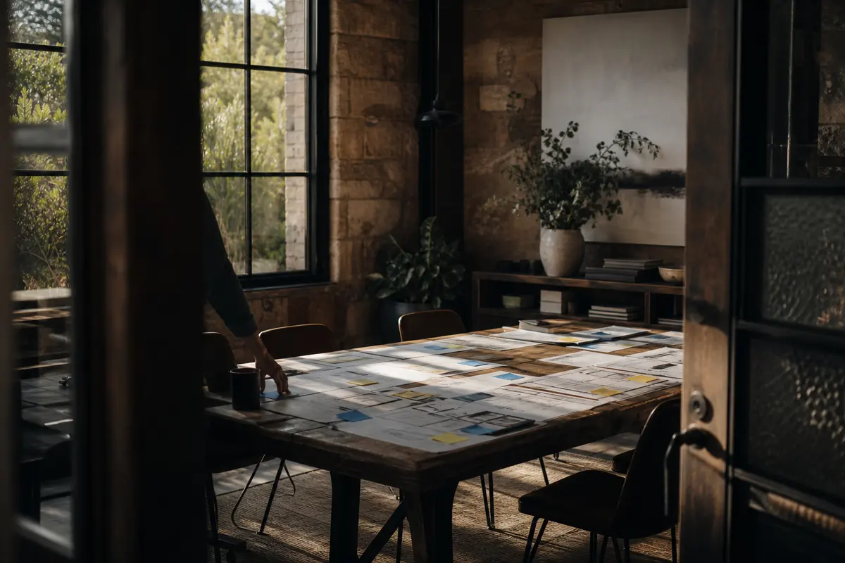Editorial marketing planning scene for Reputation & Reviews in Kingsland, Texas