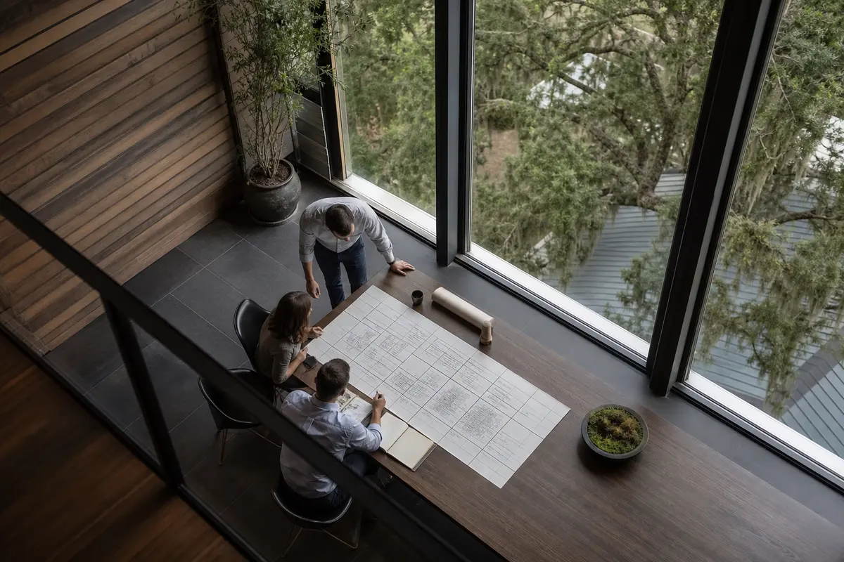Editorial marketing planning scene for La Marque, Texas