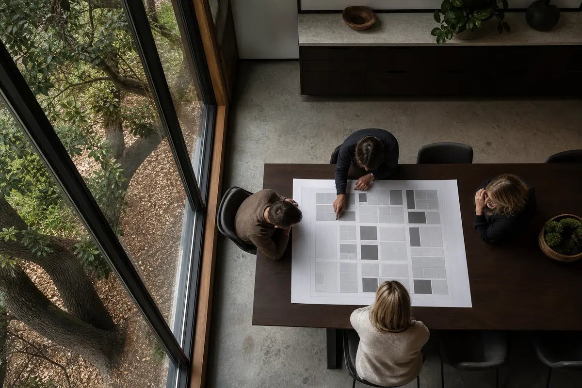 Editorial marketing planning scene for Live Oak, Texas