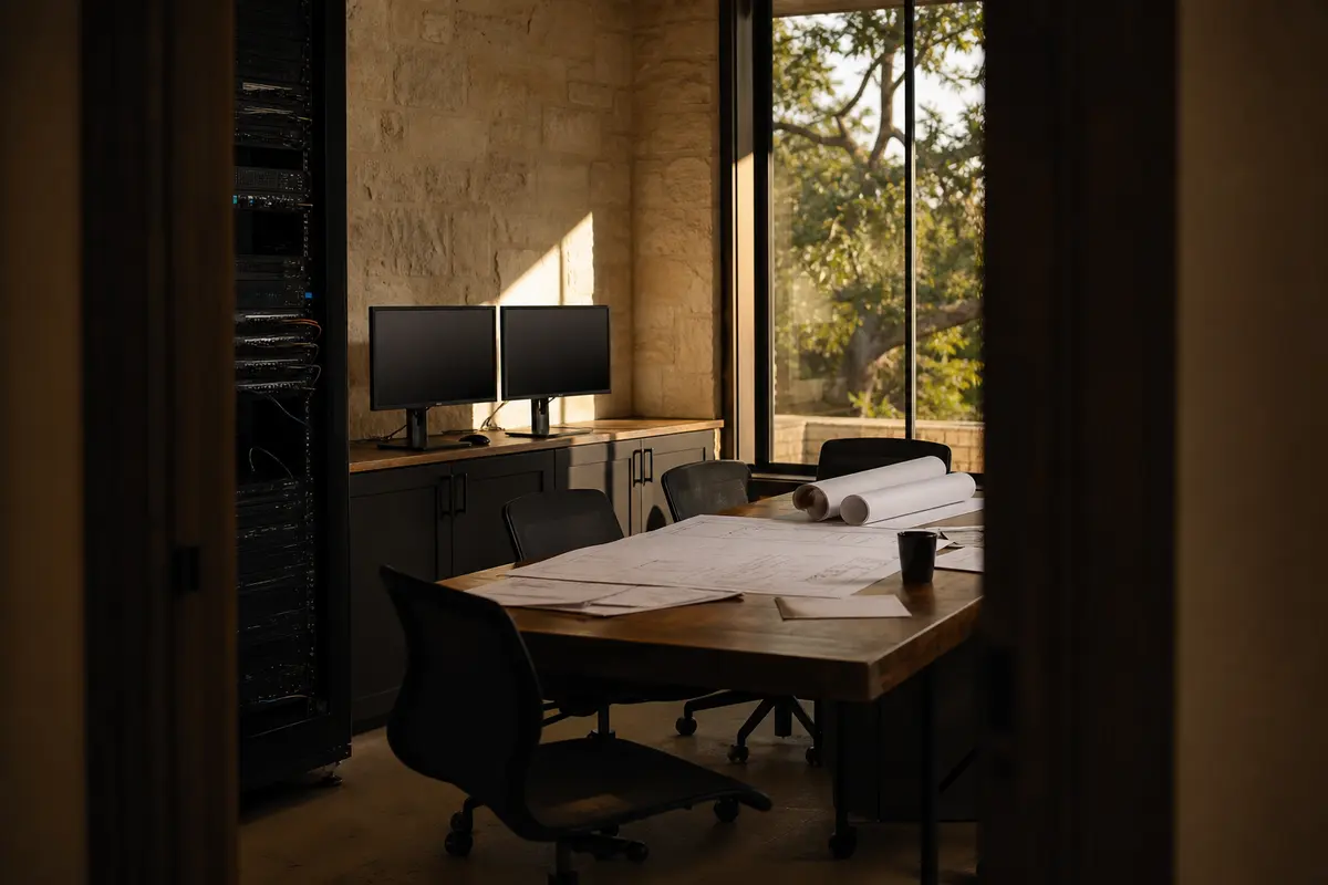 Editorial platform planning scene for Dedicated Hosting in Livingston, Texas