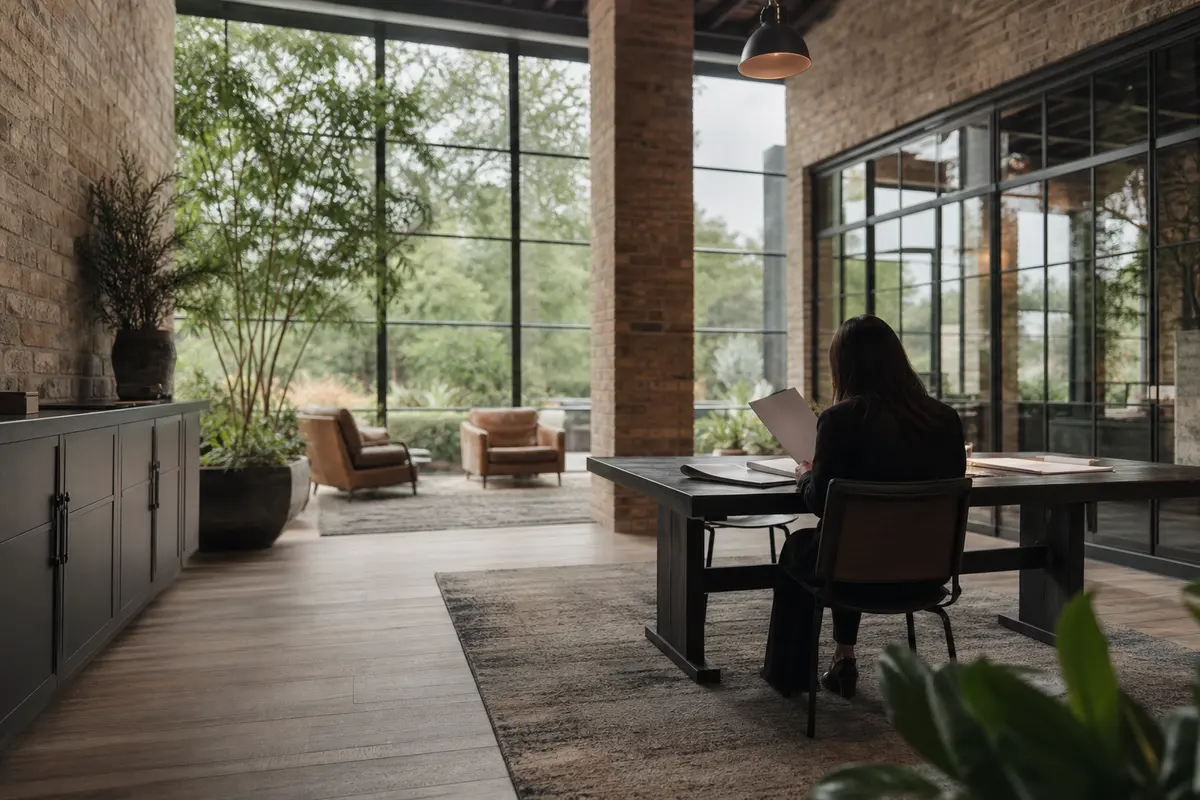 Editorial marketing planning scene for Legal News in Marble Falls, Texas