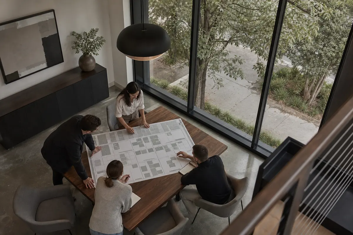Editorial marketing planning scene for Local Service Ads in Palestine, Texas