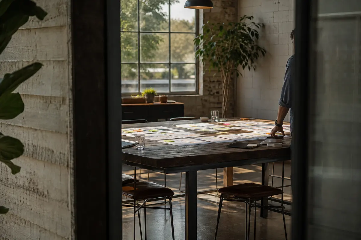 Editorial marketing planning scene for Pflugerville, Texas
