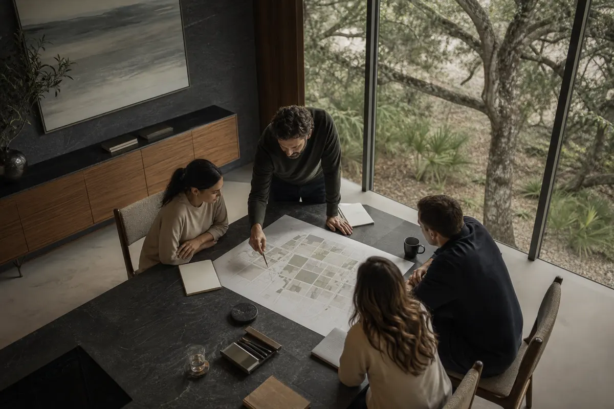 Editorial marketing planning scene for Primera, Texas