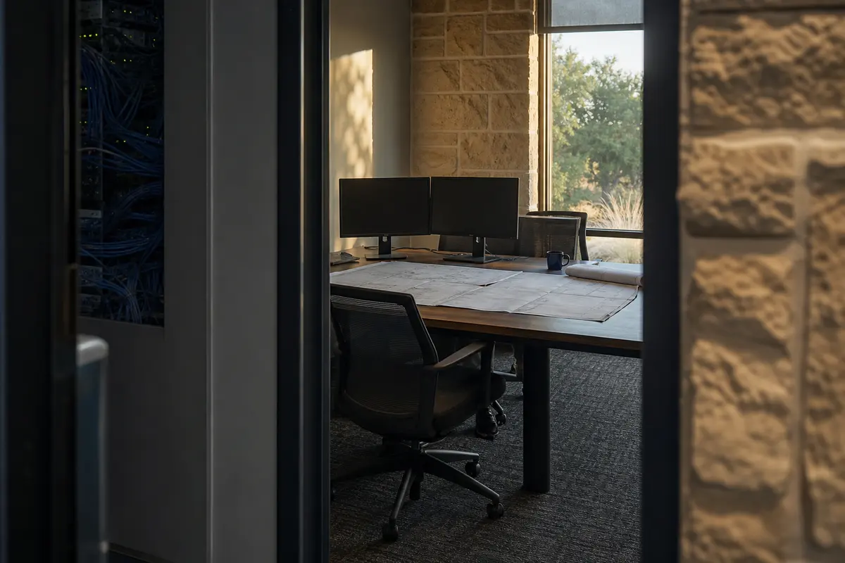 Editorial platform planning scene for Dedicated Hosting in Princeton, Texas