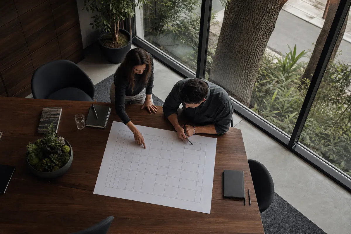 Editorial marketing planning scene for Rockdale, Texas