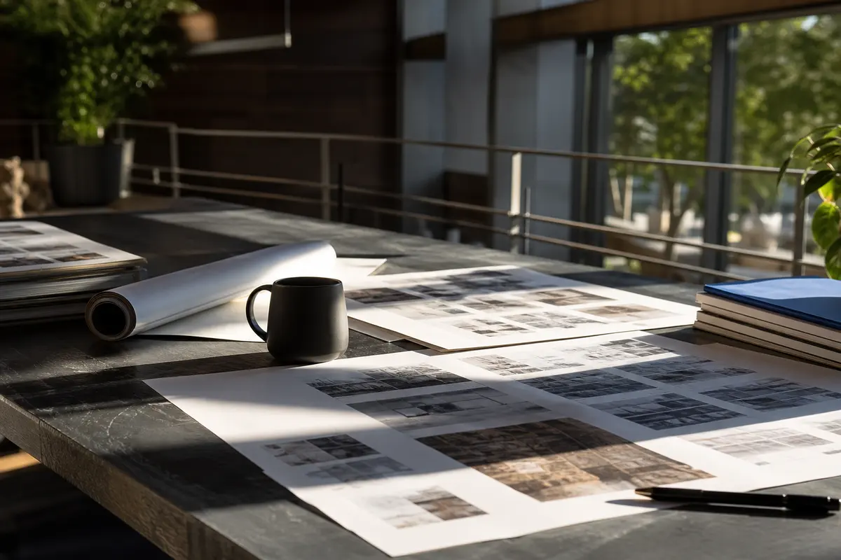 Editorial marketing planning scene for AI SEO in Rockwall, Texas