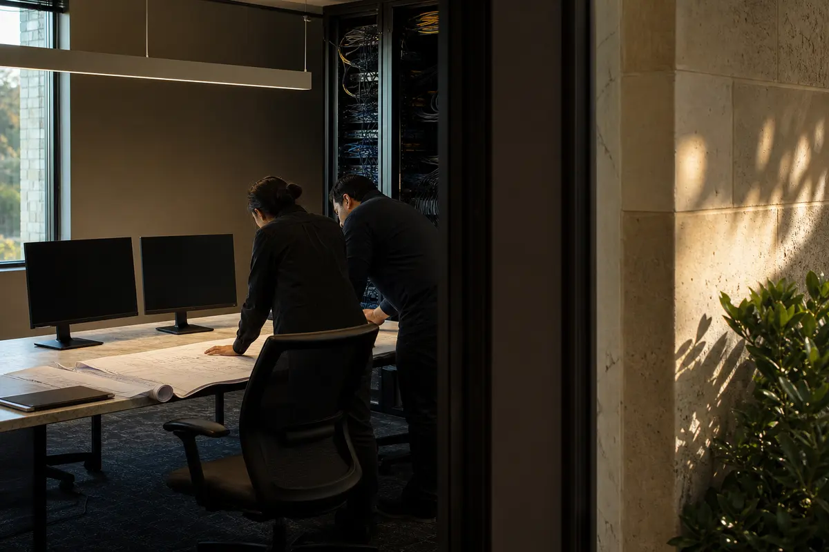 Editorial platform planning scene for Custom Software in Rowlett, Texas