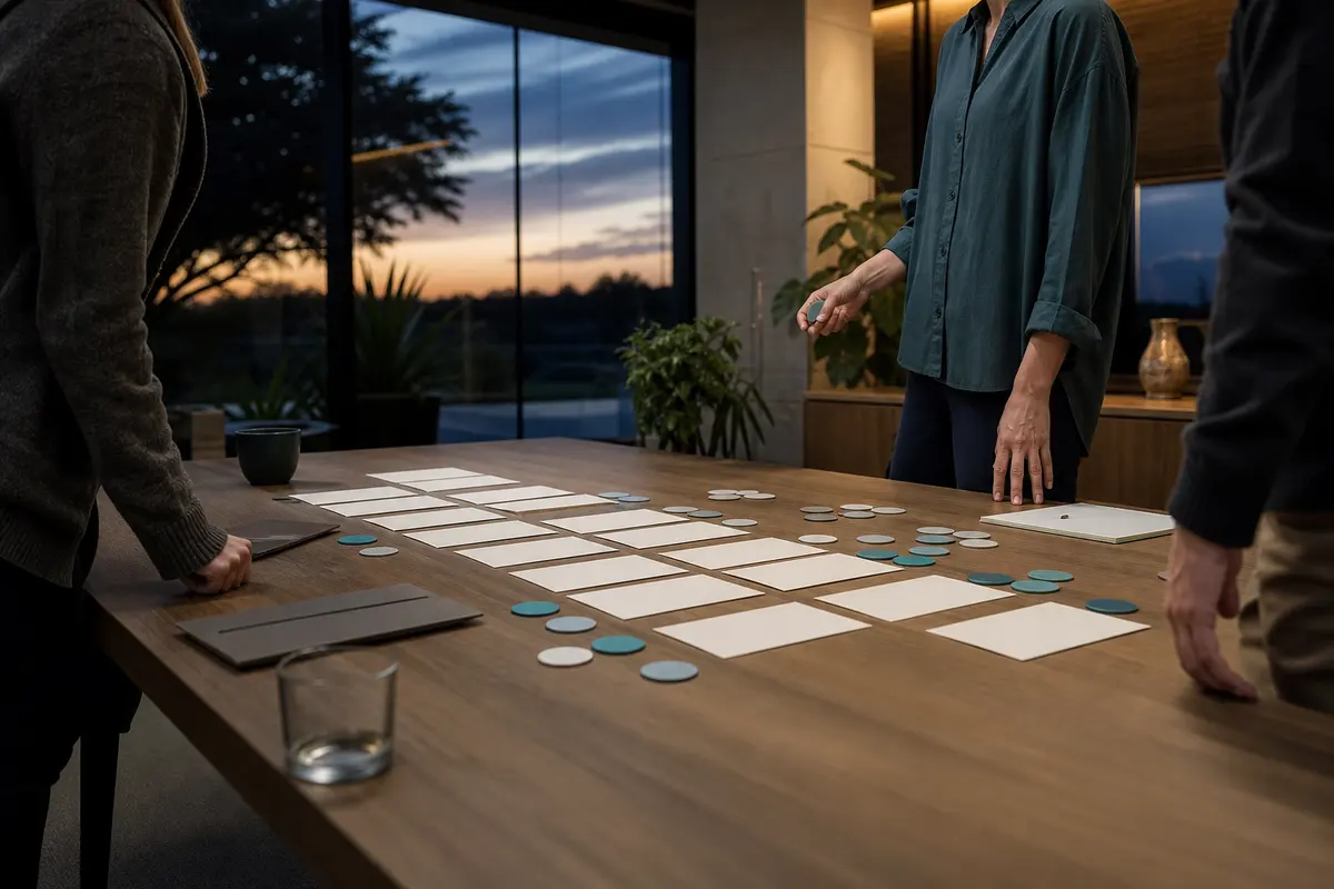 Editorial platform planning scene for ROI Dashboard in Santa Fe, Texas