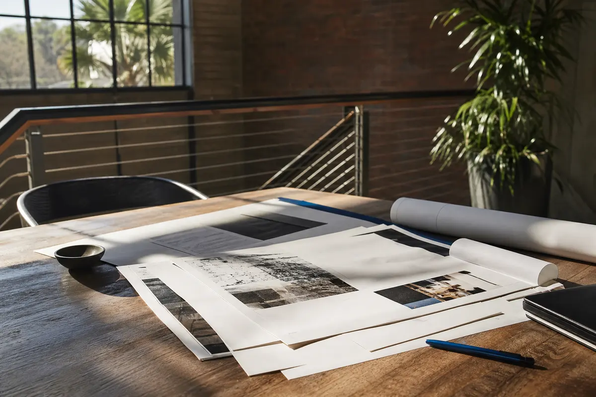 Editorial marketing planning scene for AI SEO in Seabrook, Texas