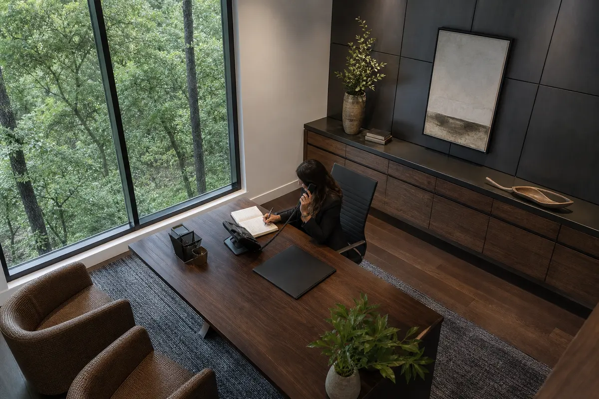 Editorial intake planning scene for Intake Coach in The Woodlands, Texas