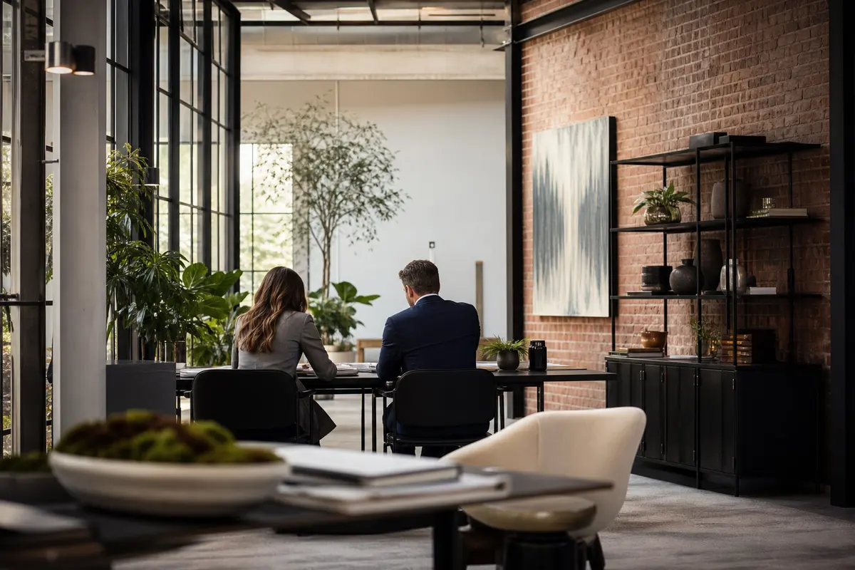Editorial marketing planning scene for AI SEO in Cottonwood Heights, Utah