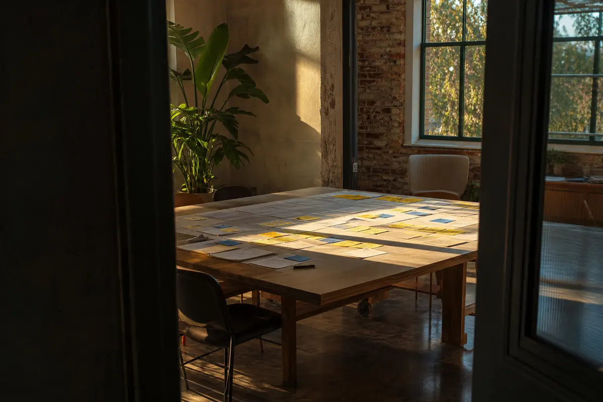 Editorial marketing planning scene for Legal News in Stowe, Vermont