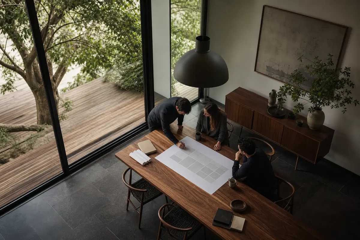 Editorial marketing planning scene for Waterbury, Vermont