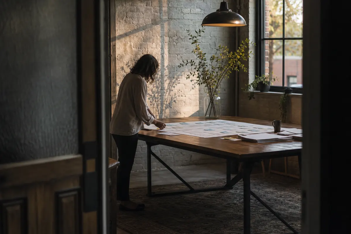 Editorial marketing planning scene for Brattleboro, Vermont