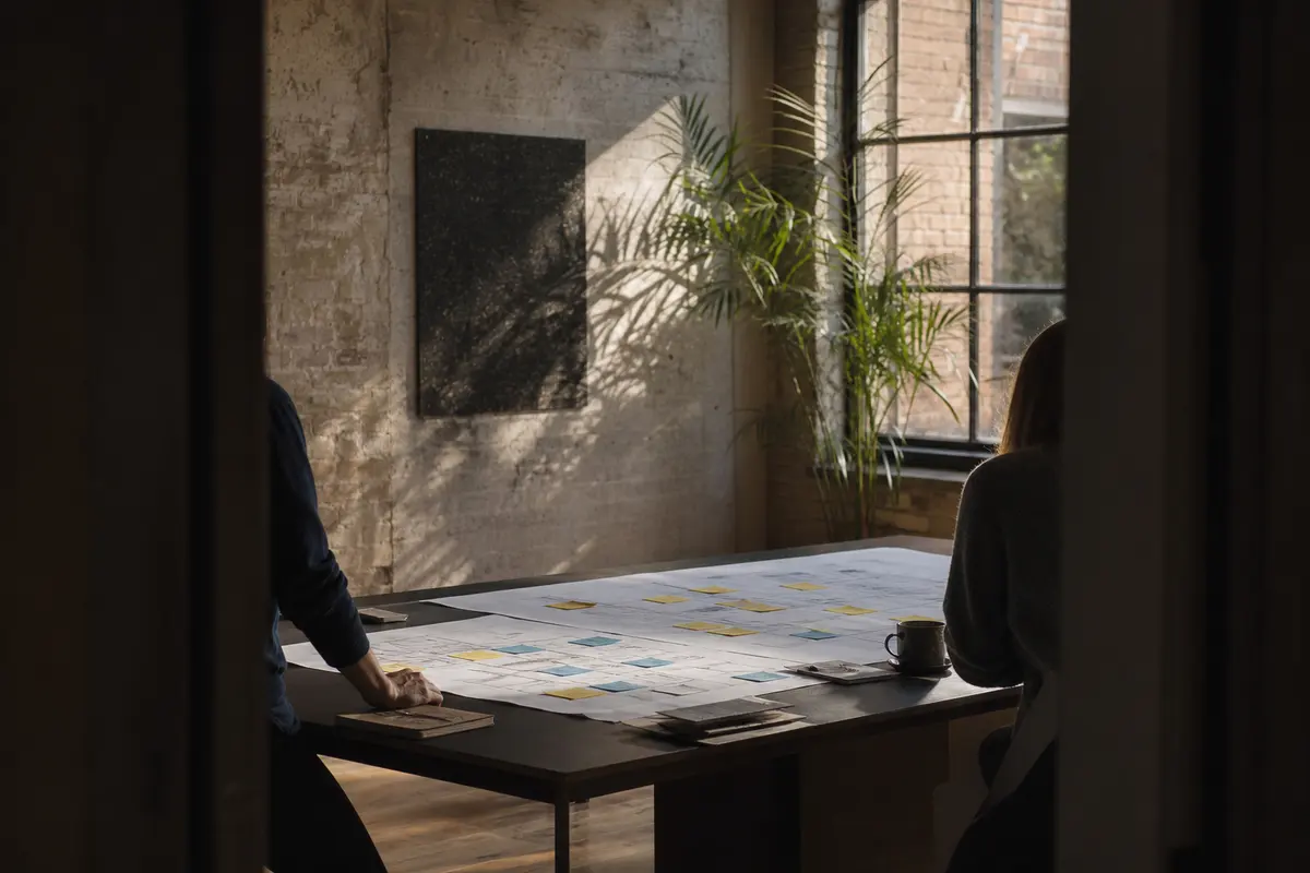 Editorial marketing planning scene for Programmatic SEO in Springfield, Vermont