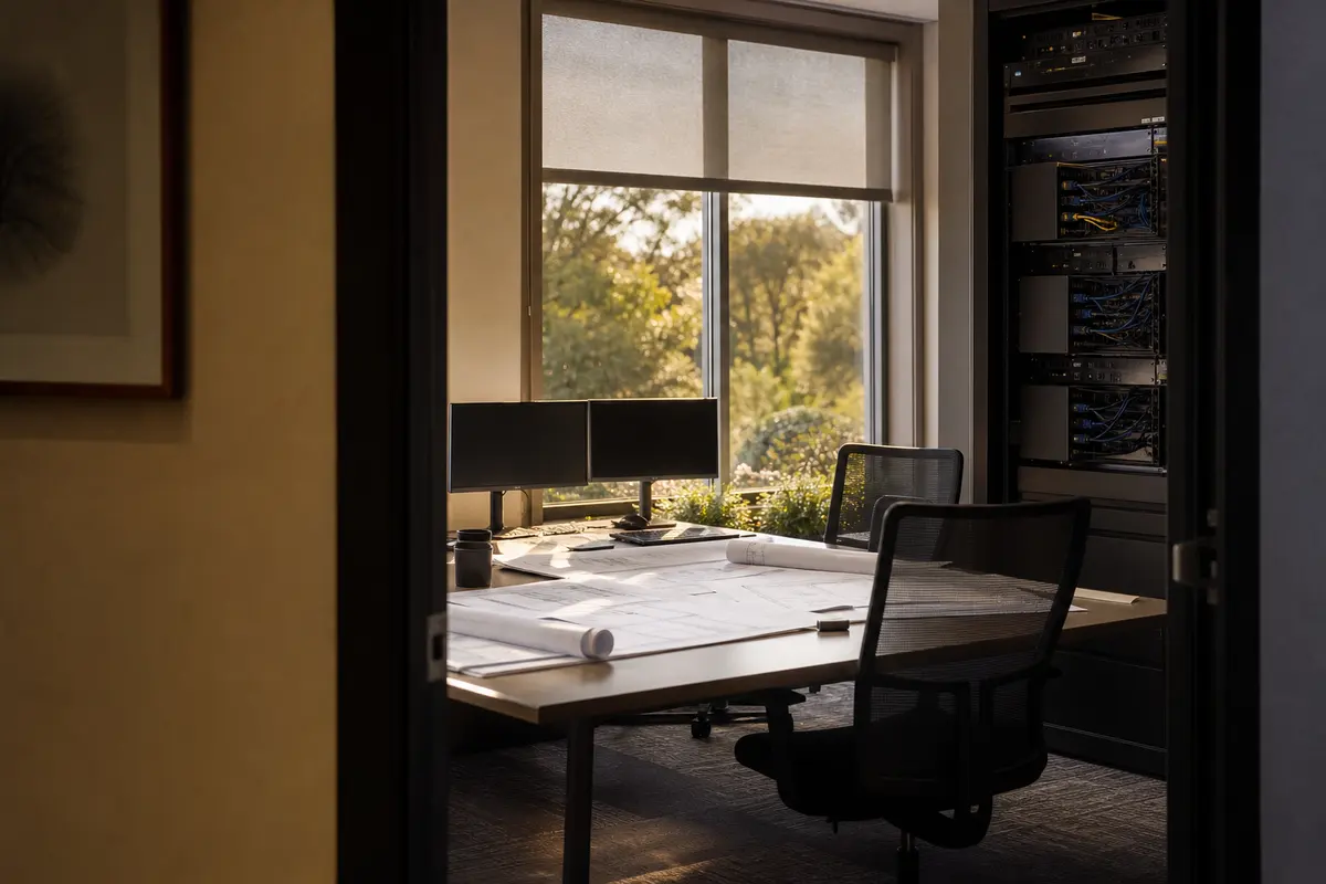 Editorial platform planning scene for Dedicated Hosting in Danville, Virginia