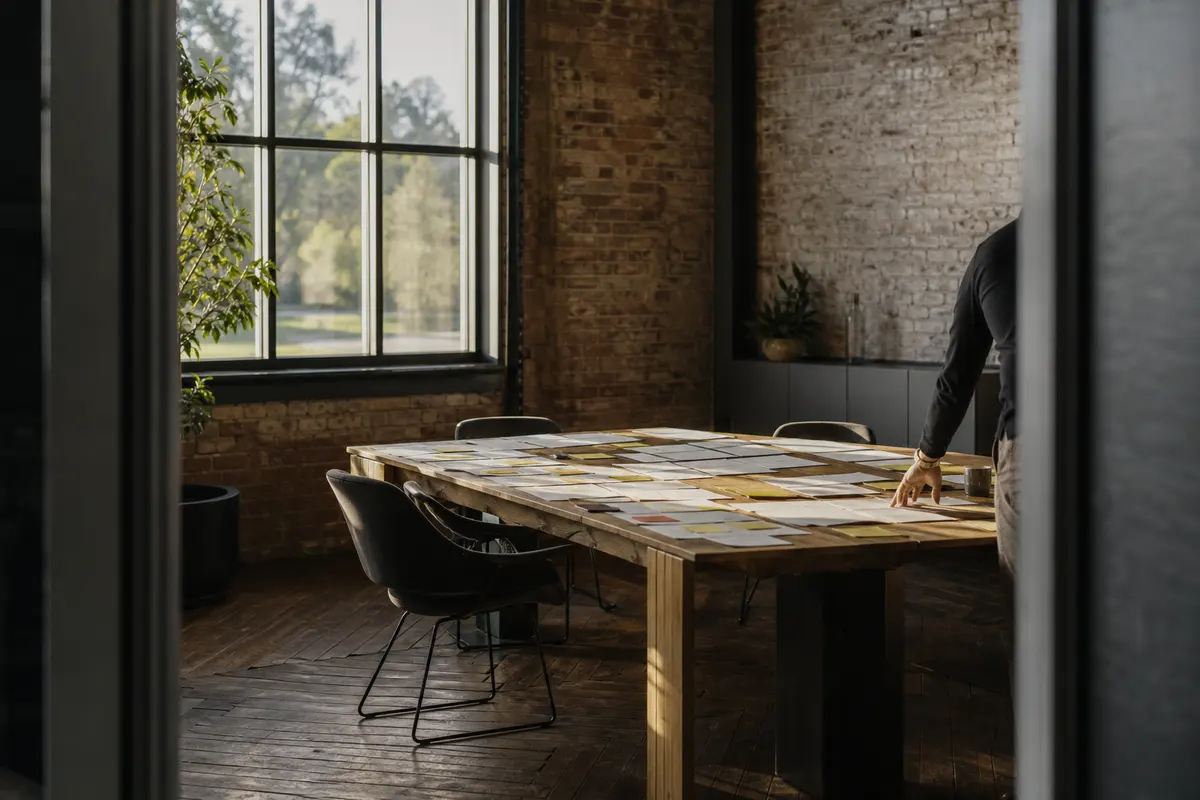 Editorial marketing planning scene for Fishersville, Virginia