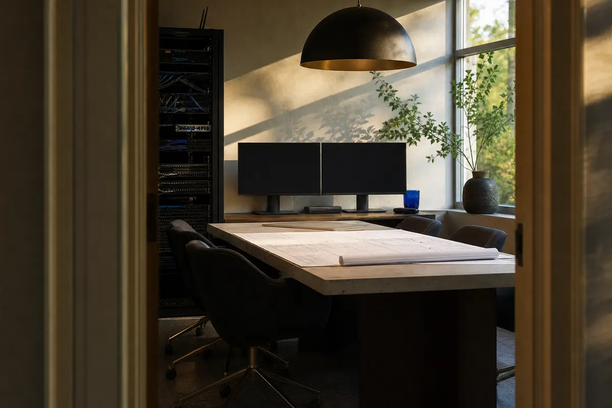 Editorial platform planning scene for Dedicated Hosting in Franklin Farm, Virginia