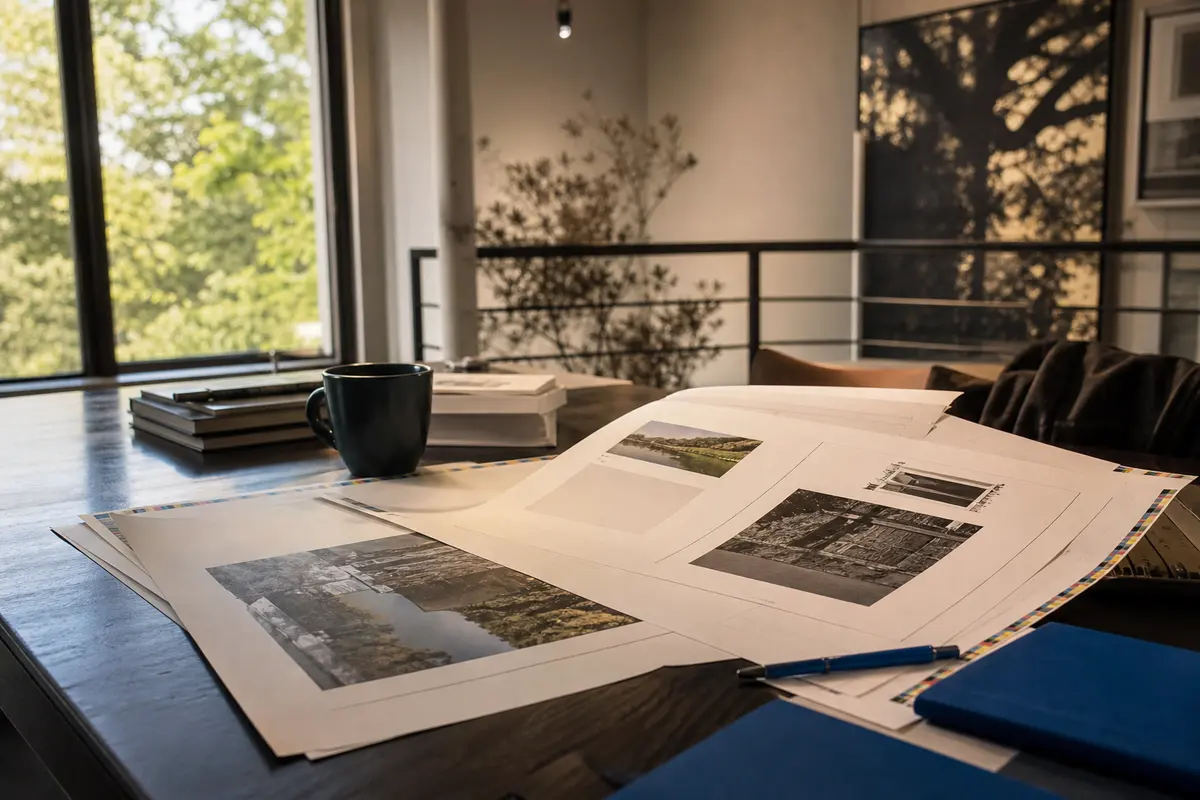 Editorial marketing planning scene for AI SEO in Lake Barcroft, Virginia