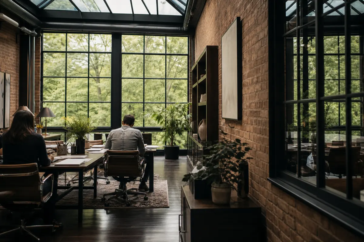 Editorial marketing planning scene for Lake Ridge, Virginia