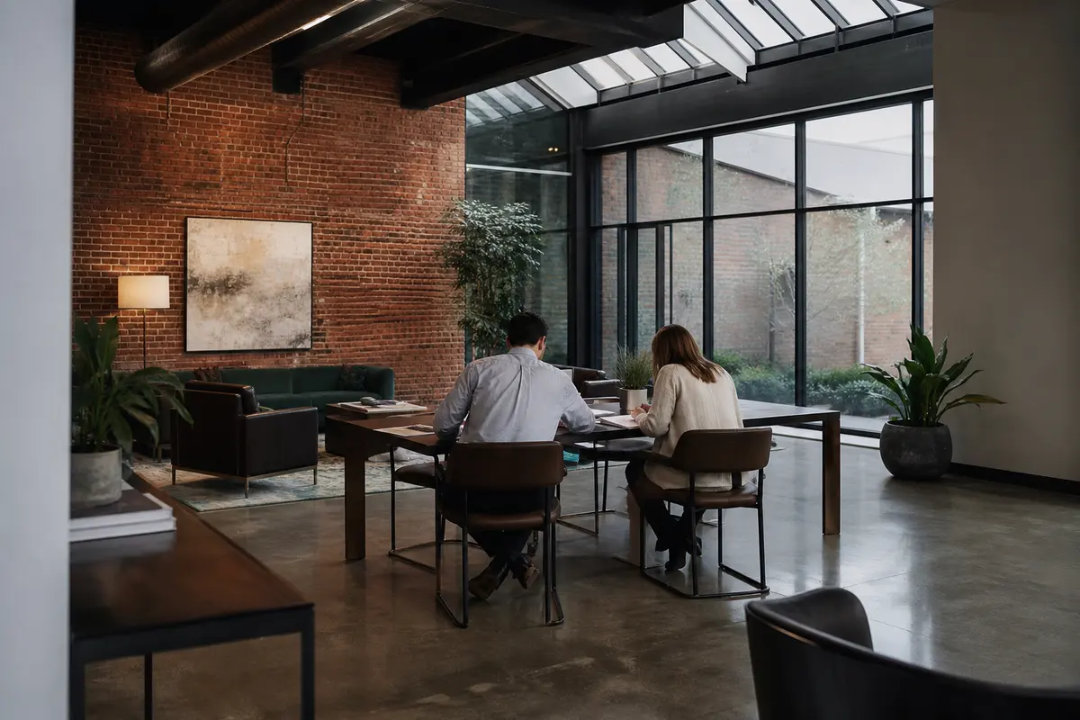 Editorial marketing planning scene for Legal News in Lynchburg, Virginia