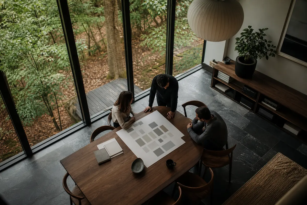 Editorial marketing planning scene for Montrose, Virginia