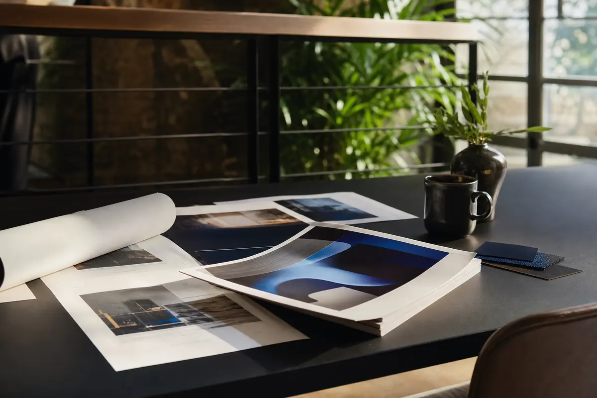 Editorial marketing planning scene for AI SEO in Staunton, Virginia
