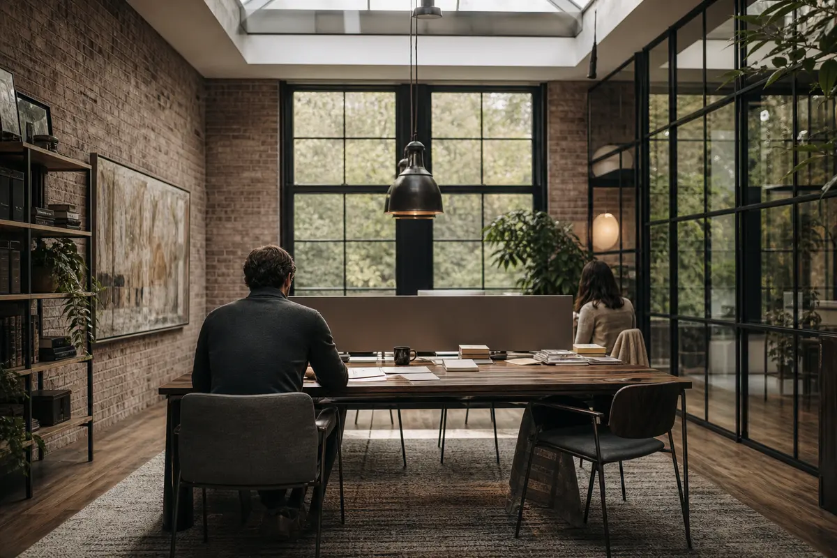 Editorial marketing planning scene for AI SEO in Sugarland Run, Virginia