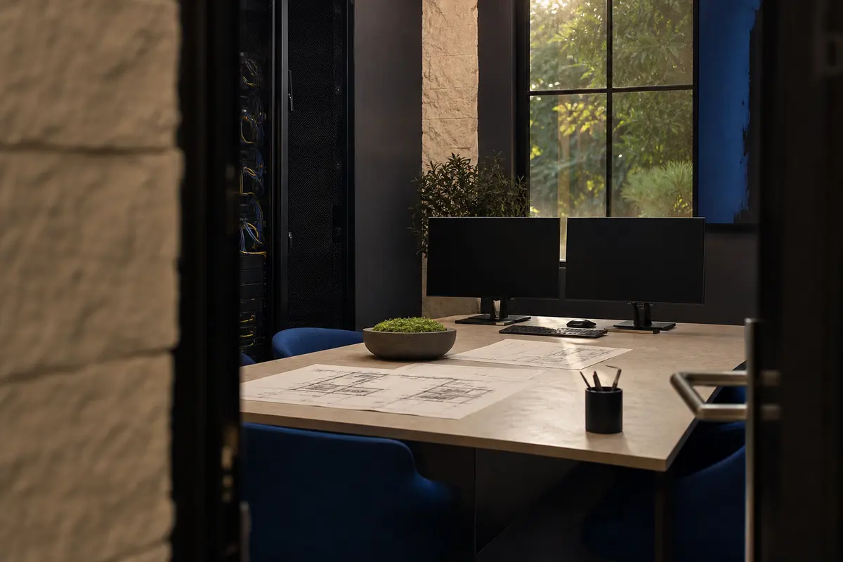 Editorial platform planning scene for Dedicated Hosting in Alderwood Manor, Washington