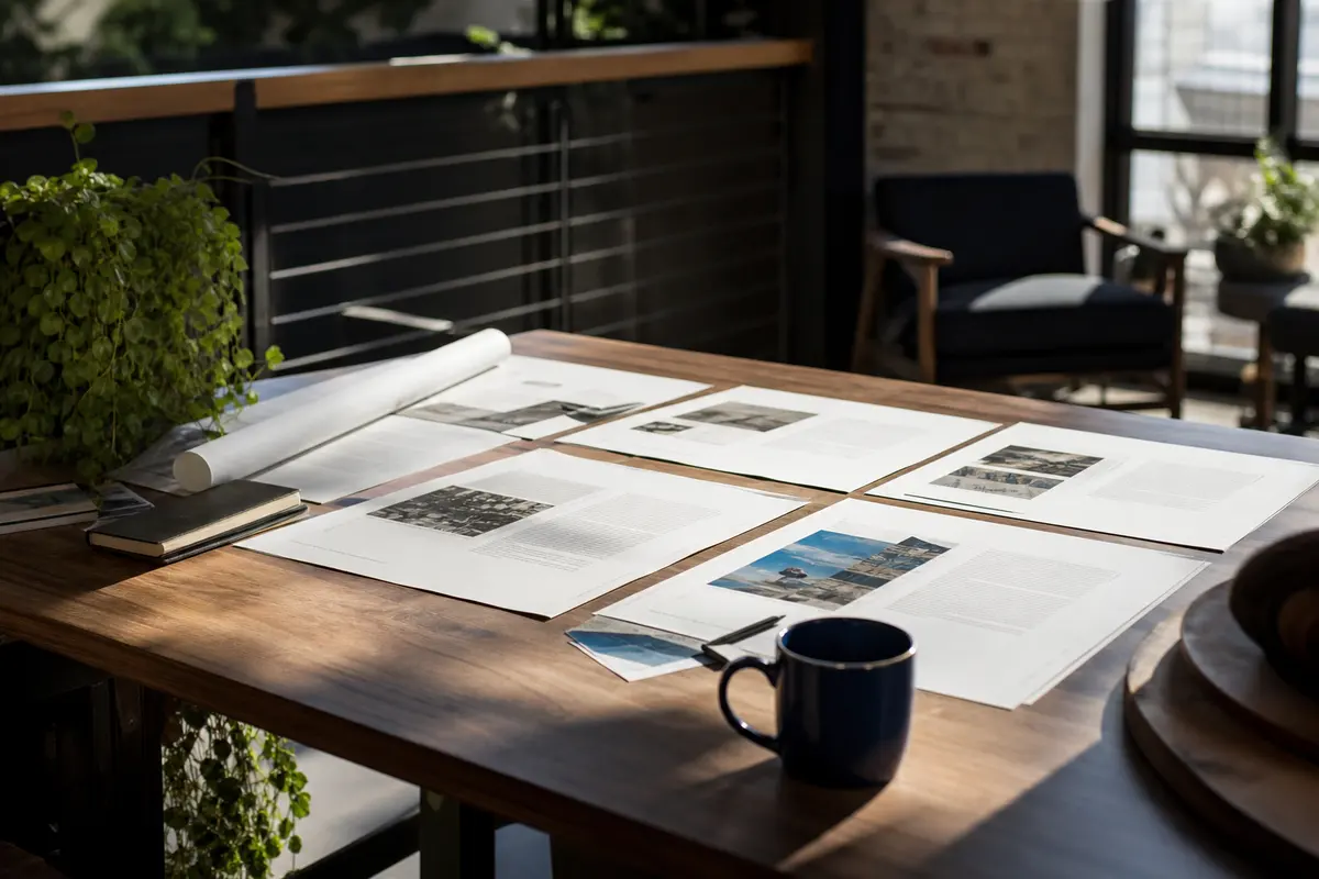 Editorial marketing planning scene for Bangor Base, Washington