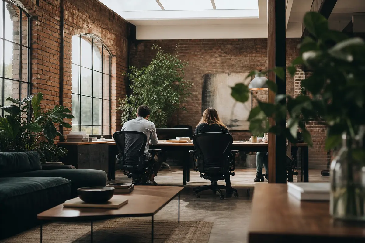 Editorial marketing planning scene for AI SEO in Blaine, Washington