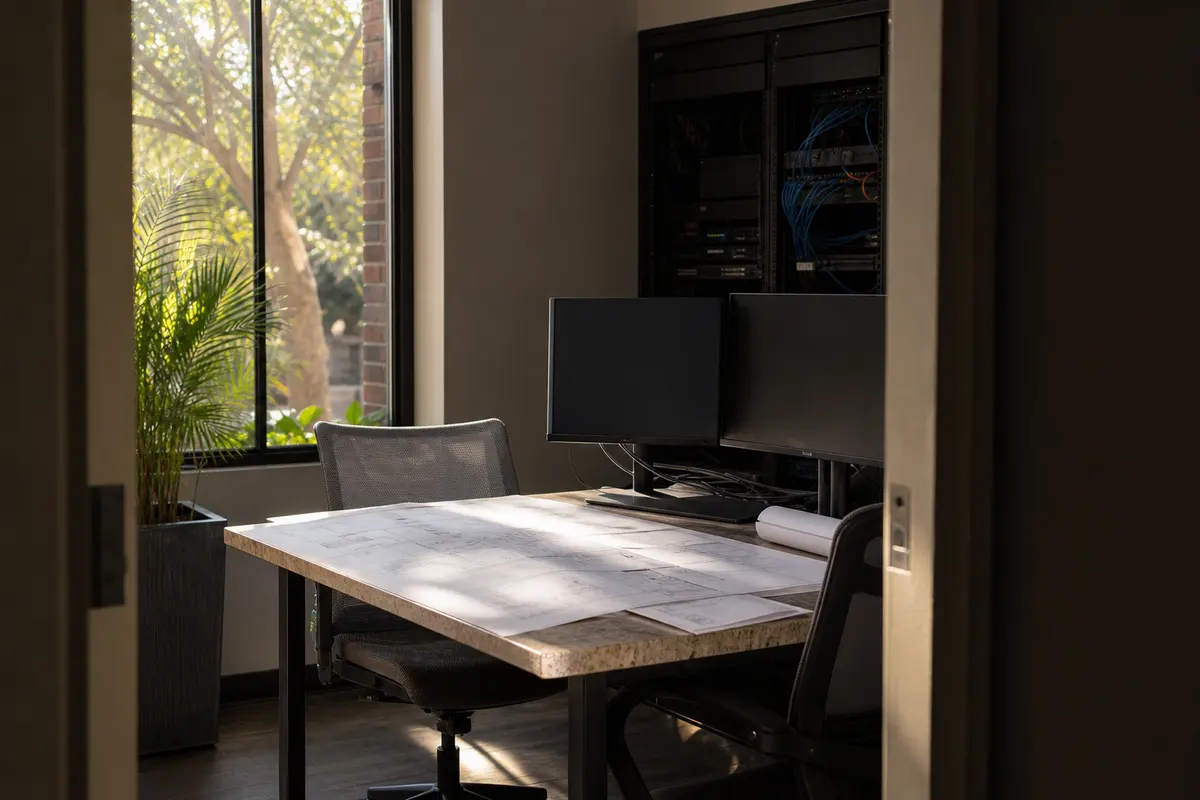Editorial platform planning scene for Dedicated Hosting in Sunnyside, Washington