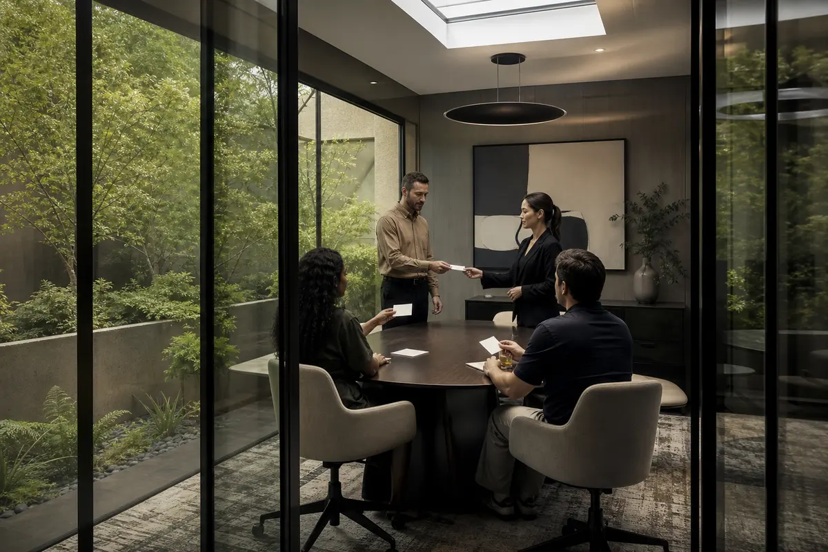 Editorial intake planning scene for AI Answering in Woodinville, Washington