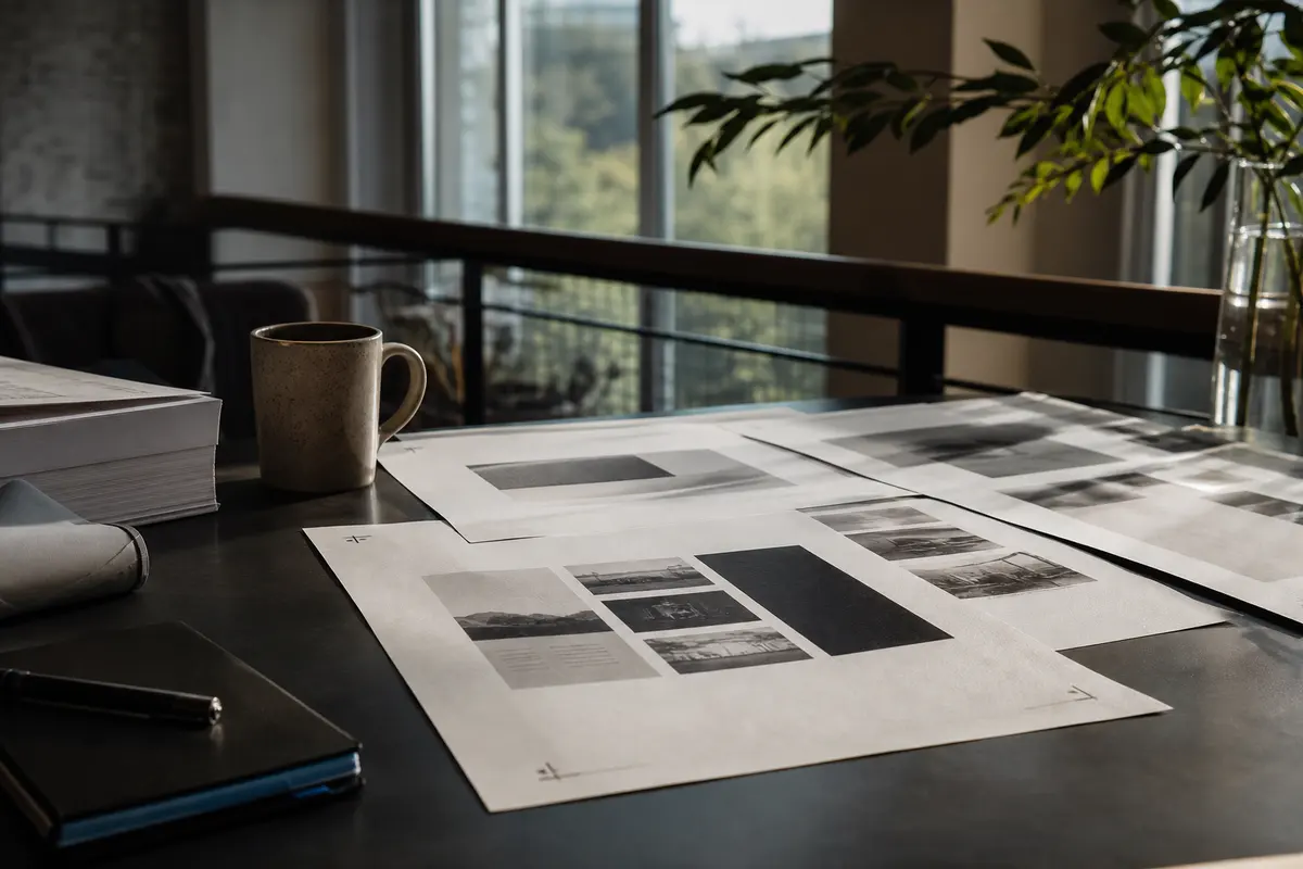 Editorial marketing planning scene for AI SEO in New Martinsville, West Virginia