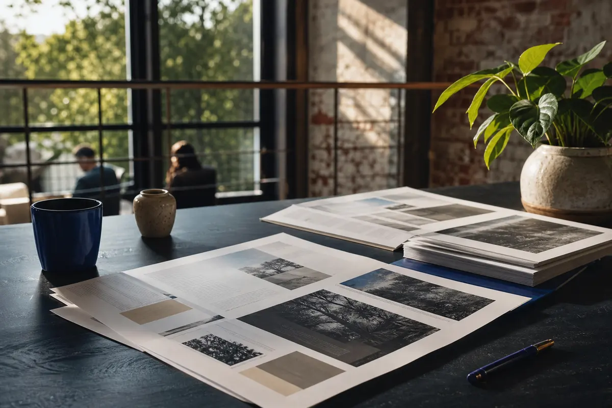 Editorial marketing planning scene for AI SEO in Beaver Dam, Wisconsin