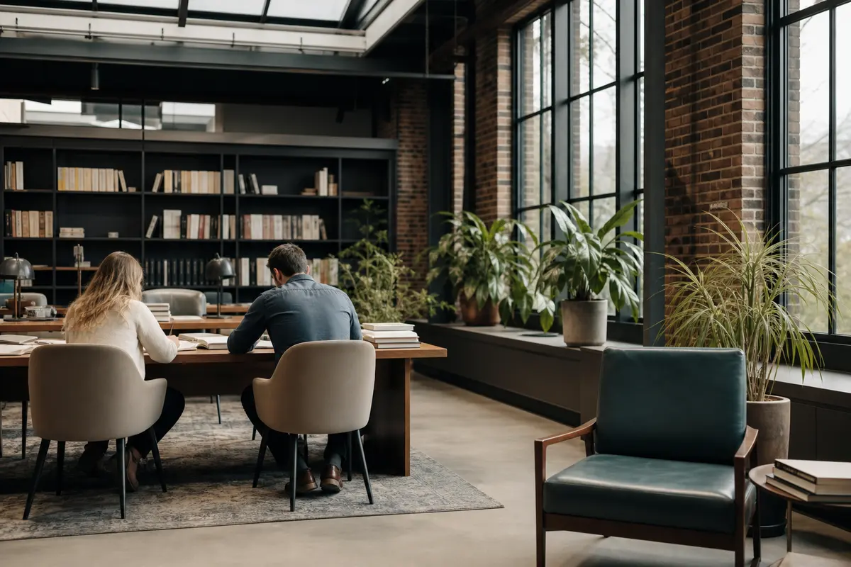 Editorial marketing planning scene for AI SEO in Little Suamico, Wisconsin