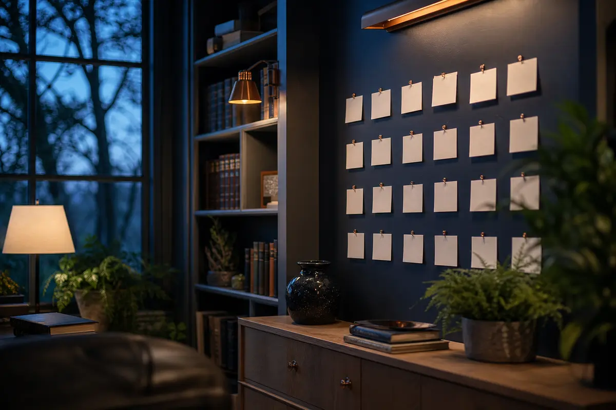 Editorial marketing planning scene for AI SEO in Buchanan, Wisconsin