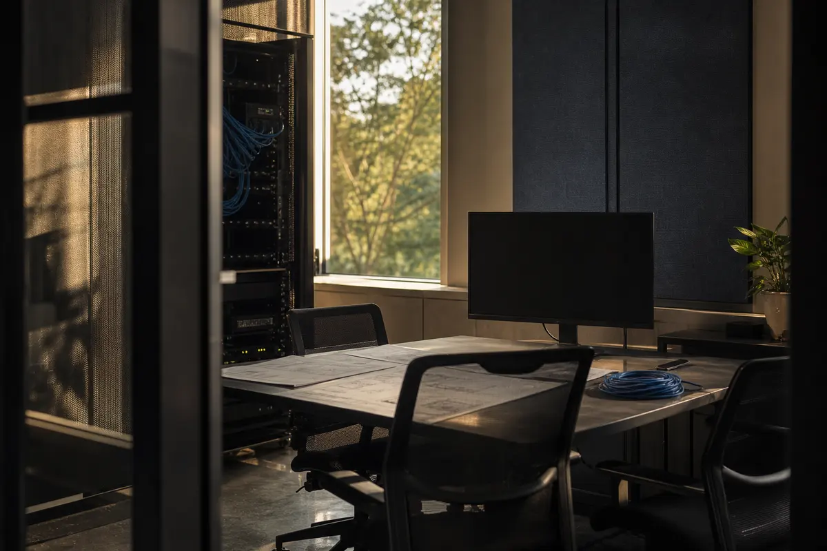 Editorial platform planning scene for Dedicated Hosting in Grand Rapids, Wisconsin
