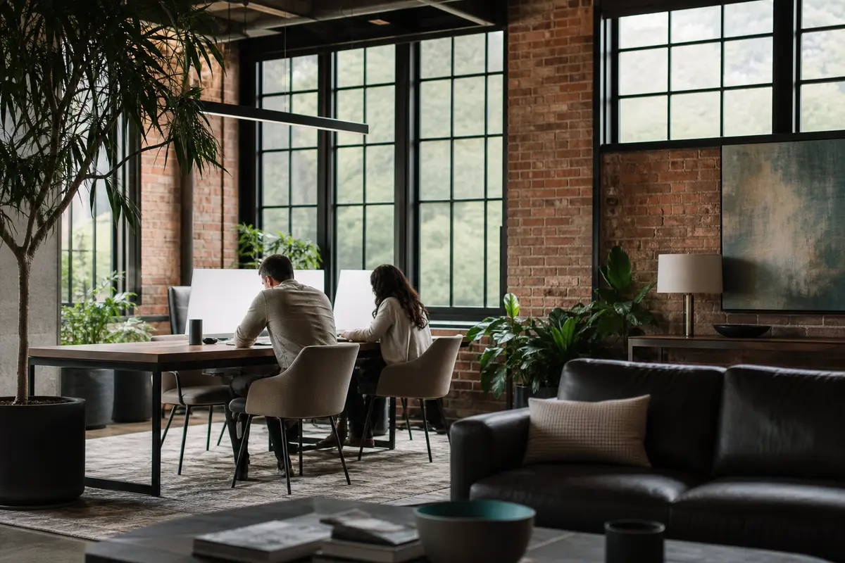Editorial marketing planning scene for AI SEO in Delafield, Wisconsin