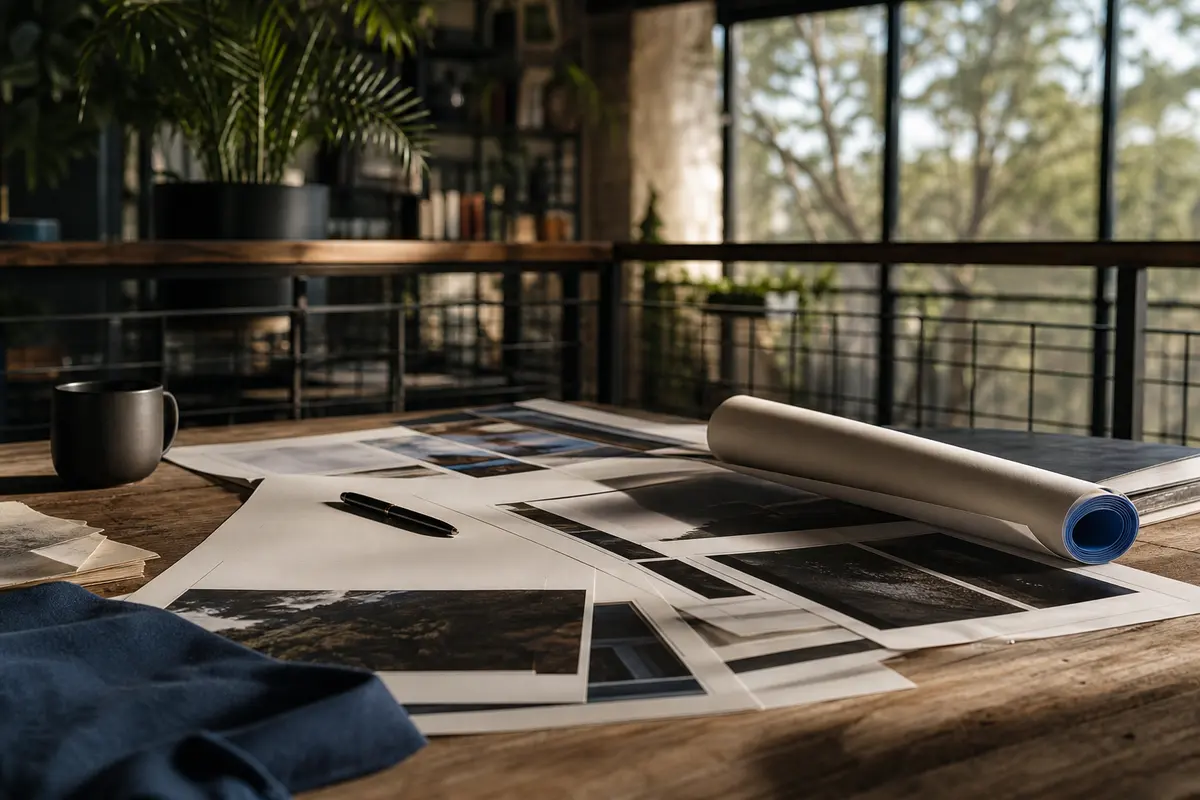 Editorial marketing planning scene for AI SEO in Lake Hallie, Wisconsin