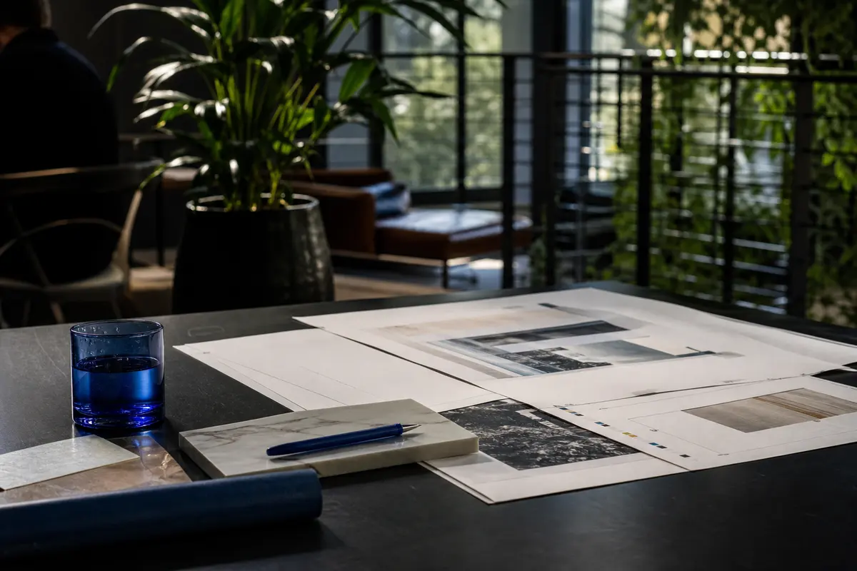 Editorial marketing planning scene for AI SEO in St. Francis, Wisconsin